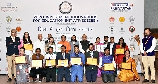 The Level Up School has received the National Award  from HRD Minister Ramesh Pokhriyal Nishank for Zero- Investment Innovative Ideas in Education Initiatives, hosted by ZIIEI, Sri Aurobindo Society.